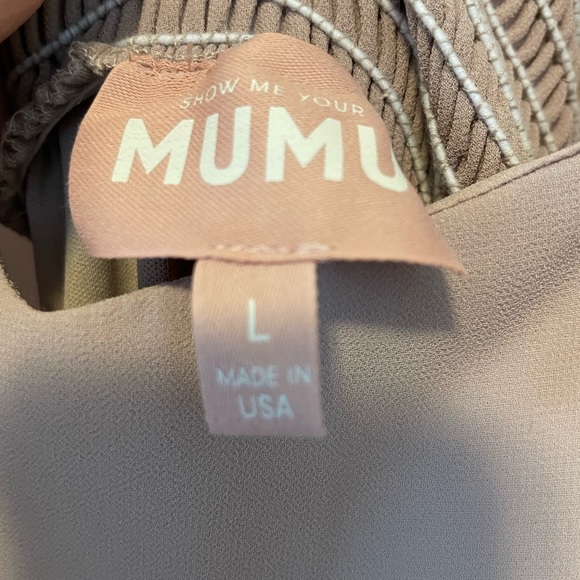 Show Me Your MuMu June Maxi chiffon dress sand dune color size large - Picture 7 of 9